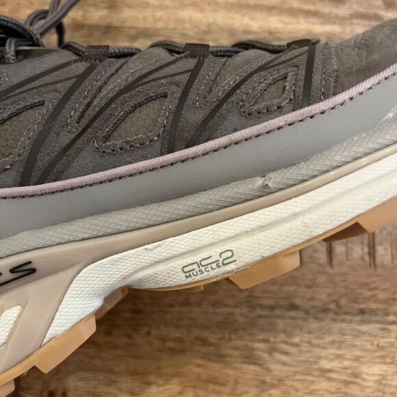 Salomon XT-6 Expanse Ltr Sneaker Mens 10.5 Women 11.5 Leather Bungee Almond Wren - Picture 9 of 13